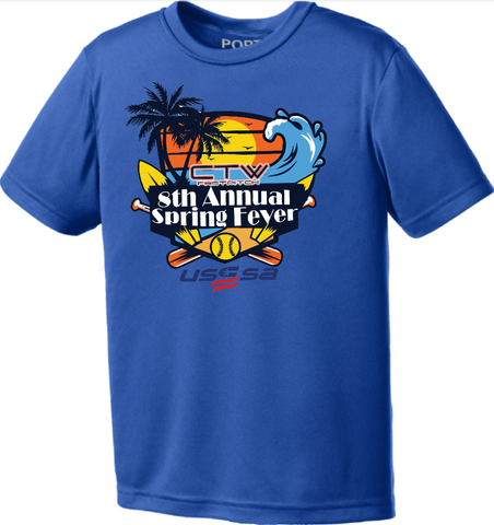 * PRE-ORDER*   USSSA/CTW 8th Annual SPRING FEVER - (9u, 10u, 12u, 14u) - Dri Fit Tournament Tee